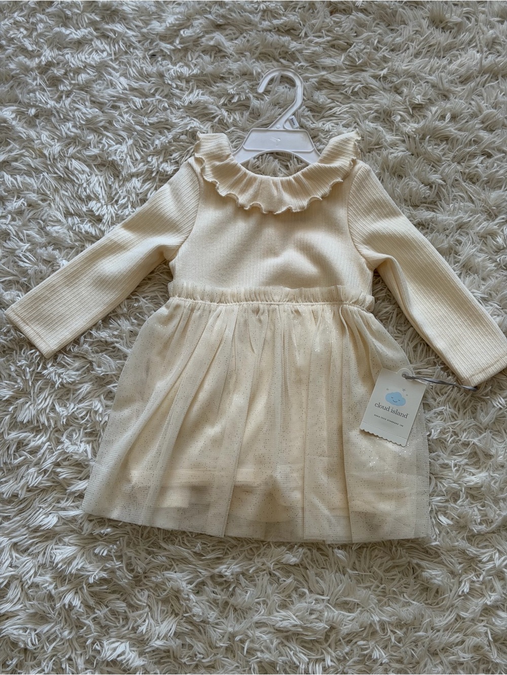 Cream Ruffle Collar Dress NWT